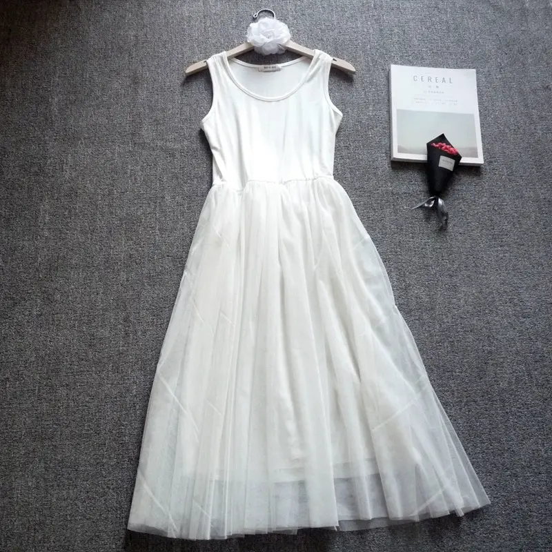 Fairy Long Mesh Dress with Lace Base & Modal Skirt