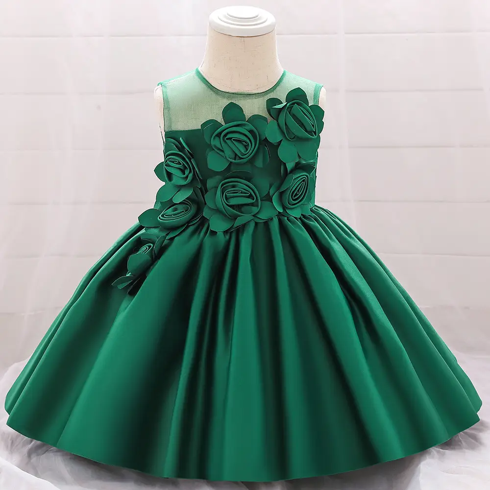 2024 Pink 3D Flower Mesh Dress for Girls - Image 8