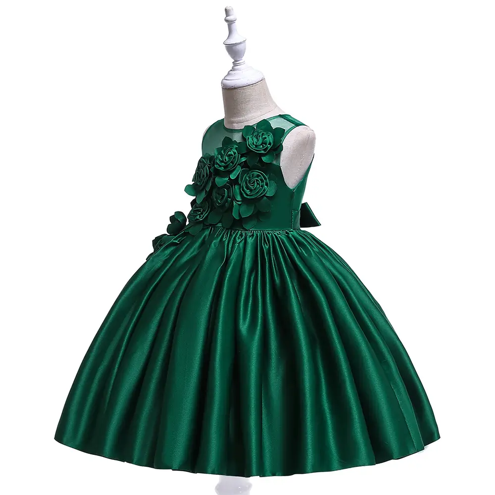 2024 Pink 3D Flower Mesh Dress for Girls - Image 4