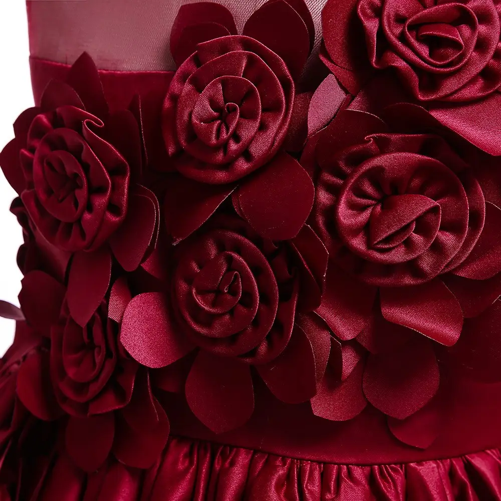 2024 Pink 3D Flower Mesh Dress for Girls - Image 5