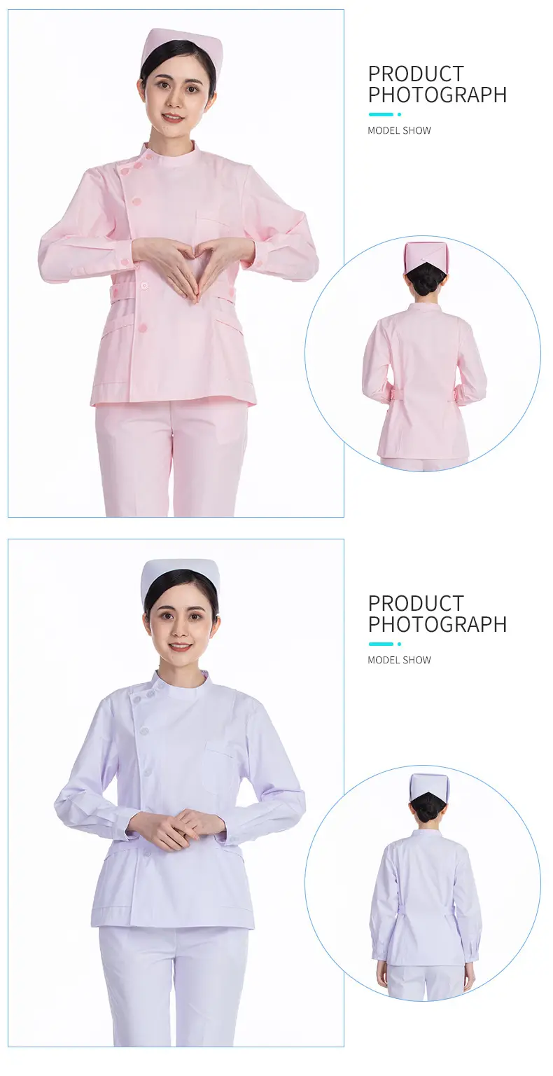 Nightingale Nurse Blue Split Suit Long Sleeve Doctor Uniform — feature 11