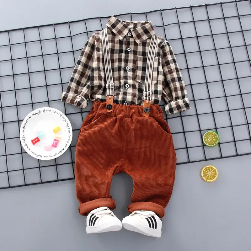 Boys Plaid Shorts Set 0-4 Years Spring Wear - Image 2