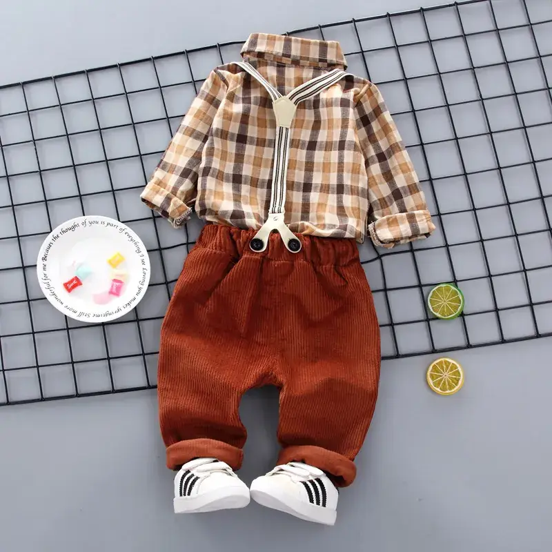 Boys Plaid Shorts Set 0-4 Years Spring Wear - Image 5