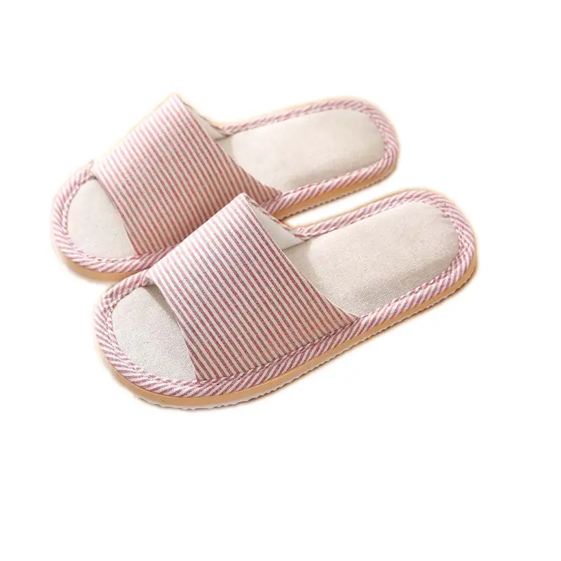 Factory Goods Couple Cotton Slippers Women's Summer Linen Home Indoor Wood Floor Soft Bottom Anti-Slip Shoes Spring and Autumn