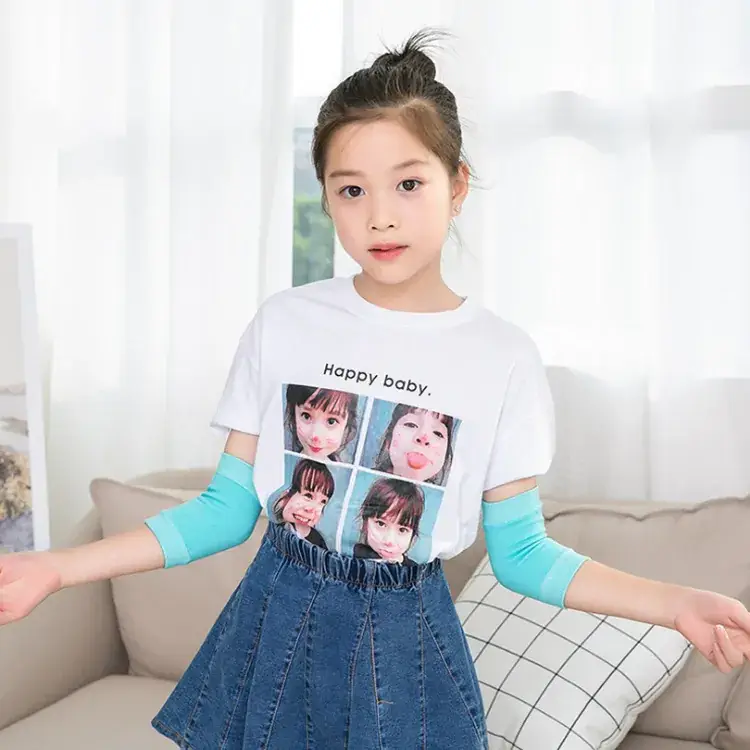 Children's Cotton Elbow Knee Socks Beige Spring Summer - Image 11