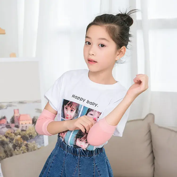Children's Cotton Elbow Knee Socks Beige Spring Summer - Image 12