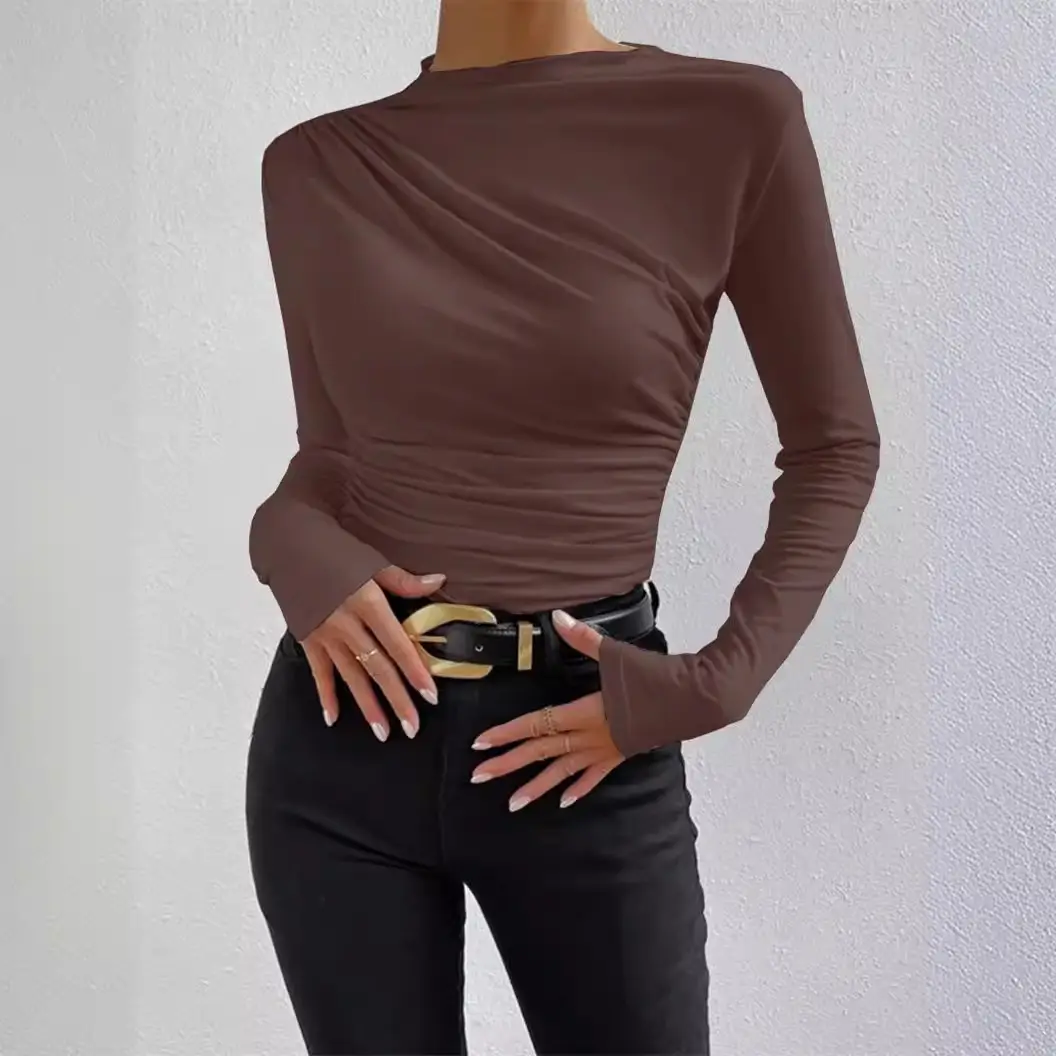 Black Long Sleeve Slim Fitting T-Shirt for Women - Image 7