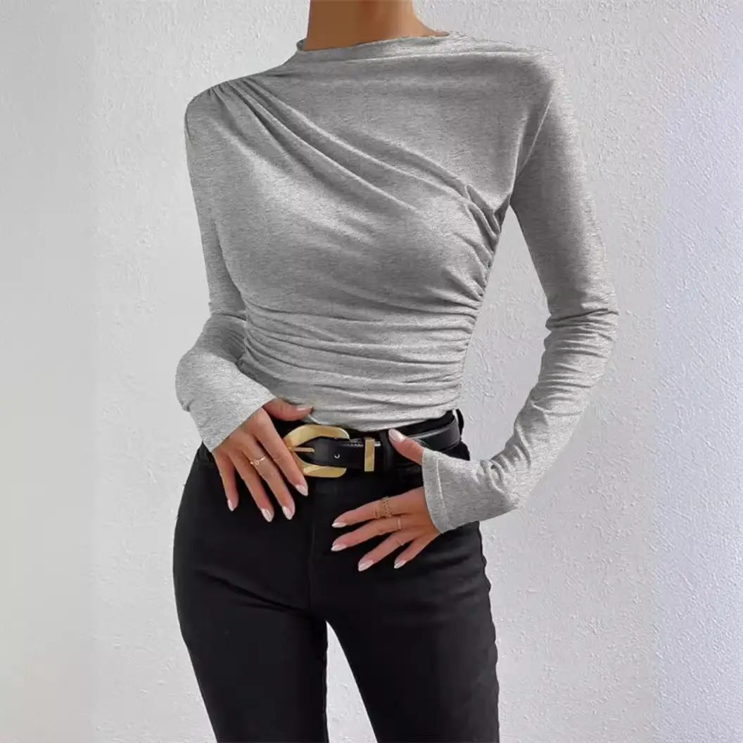 Black Long Sleeve Slim Fitting T-Shirt for Women - Image 9