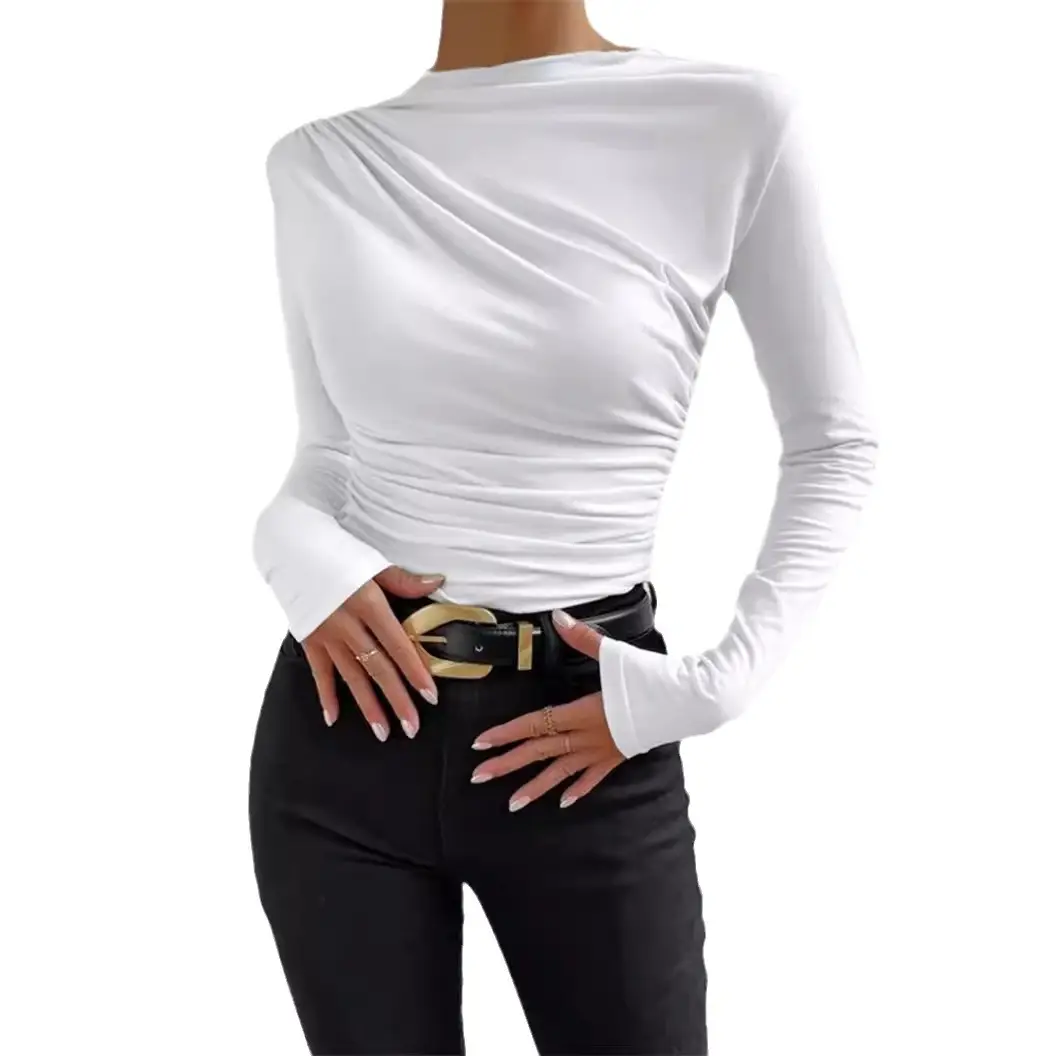 Black Long Sleeve Slim Fitting T-Shirt for Women - Image 10