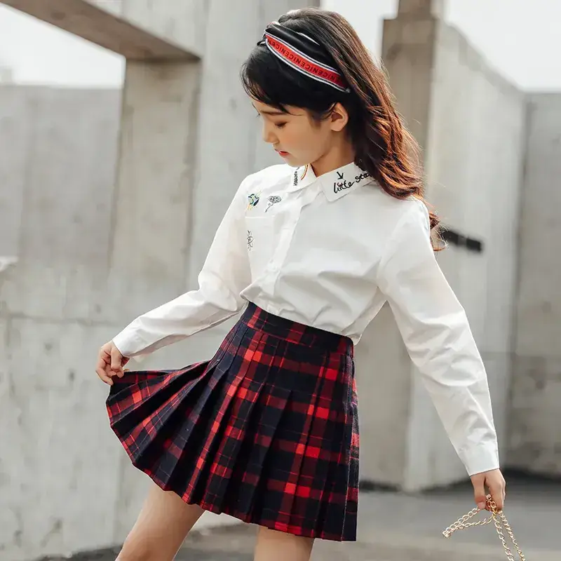 2025 Korean Style Plaid Skirt for Girls Middle Large - Image 8