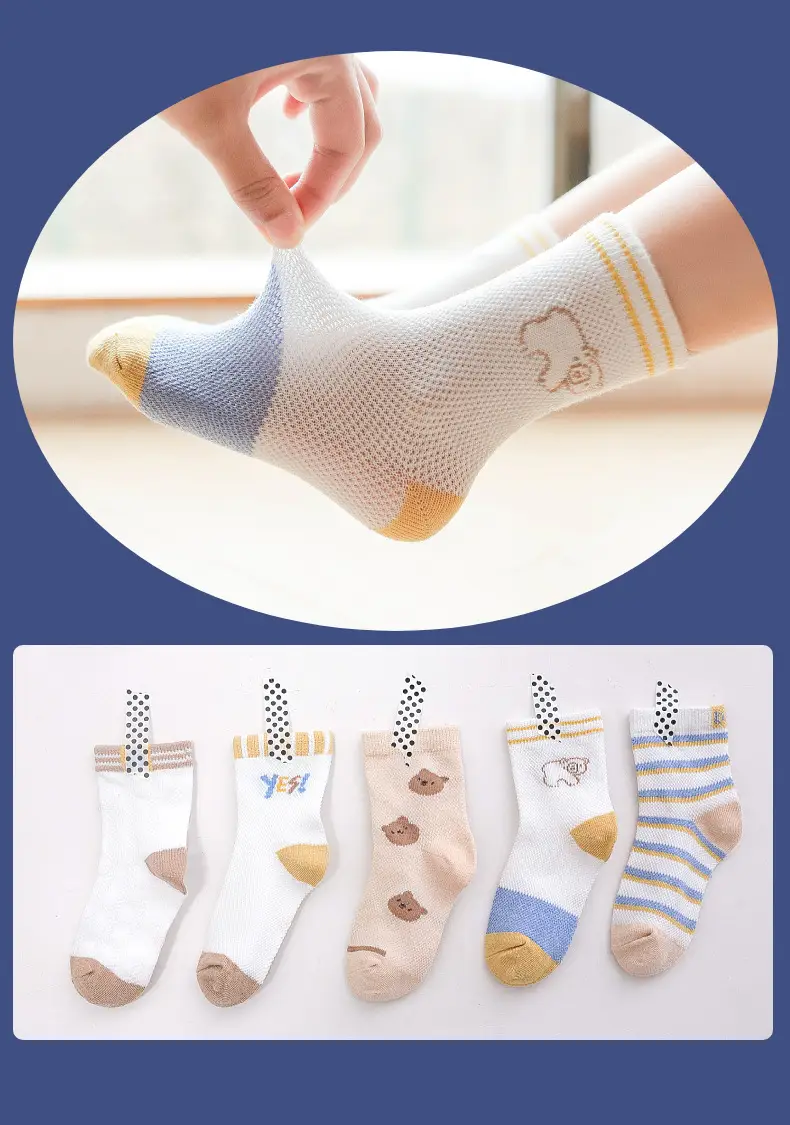 25 Pcs Cute Mesh Boat Socks for Kids Spring Summer — feature 21