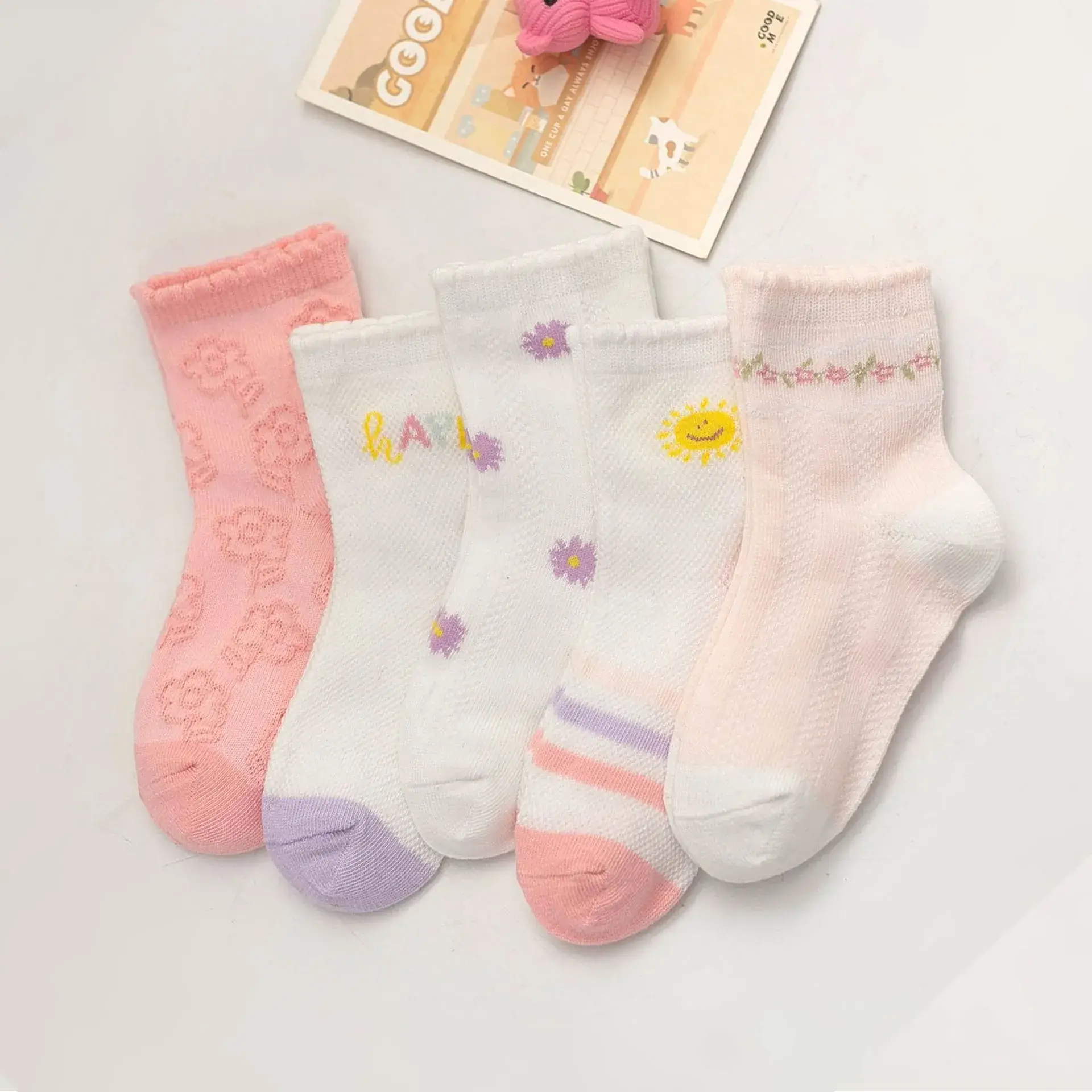 25 Pcs Cute Mesh Boat Socks for Kids Spring Summer - Image 2