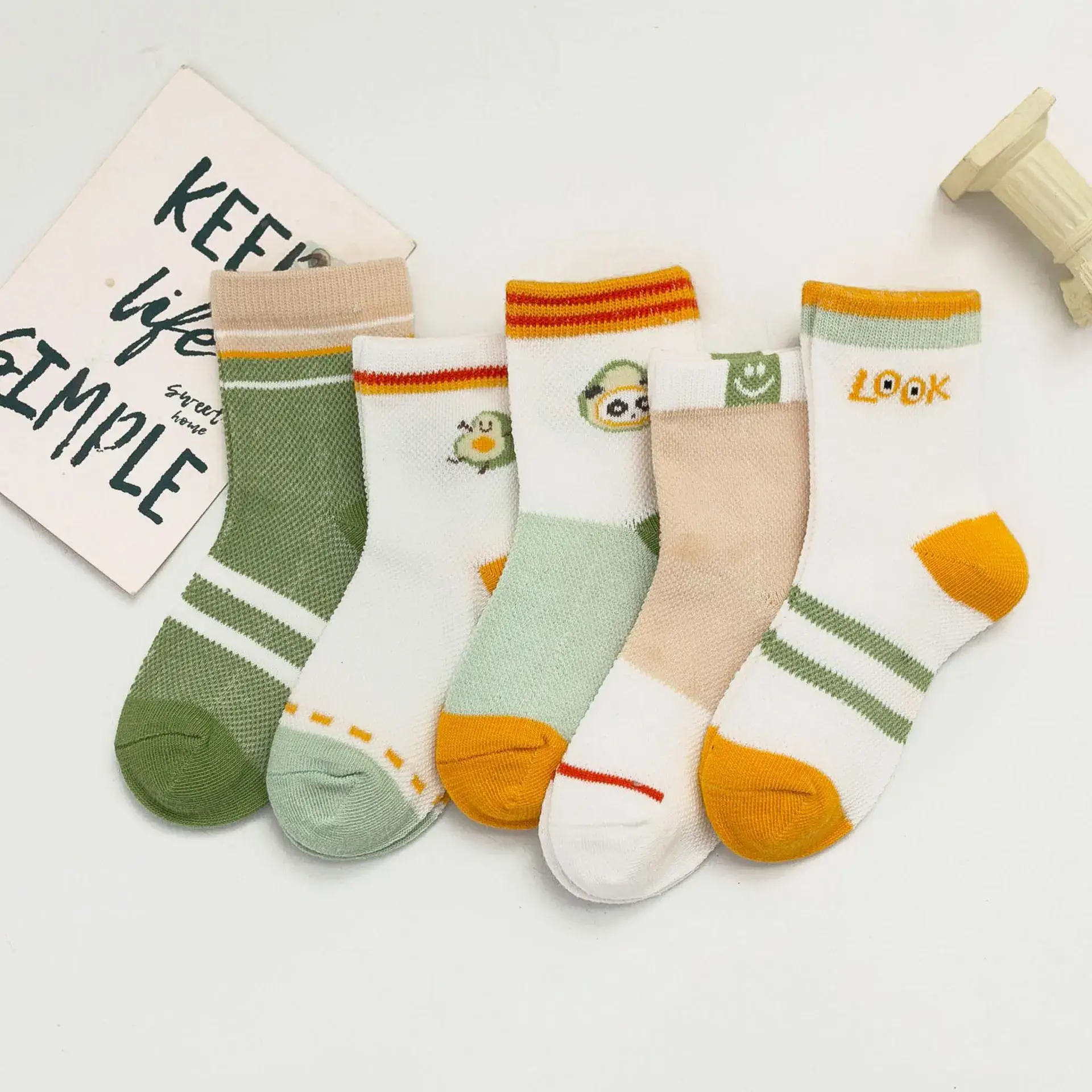 25 Pcs Cute Mesh Boat Socks for Kids Spring Summer - Image 3