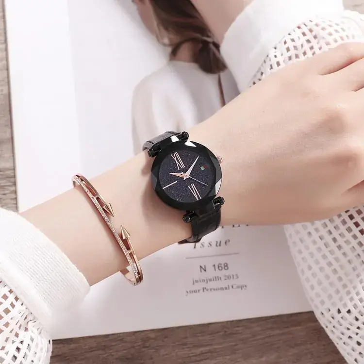 Women's Starry Sky Quartz Watch with Red Belt - Image 10