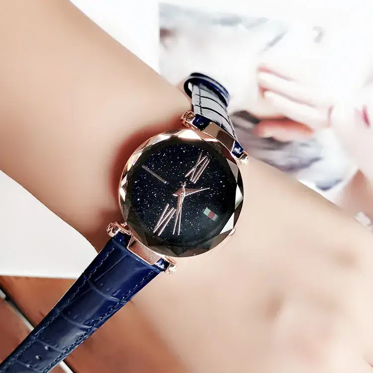 Women's Starry Sky Quartz Watch with Red Belt - Image 4
