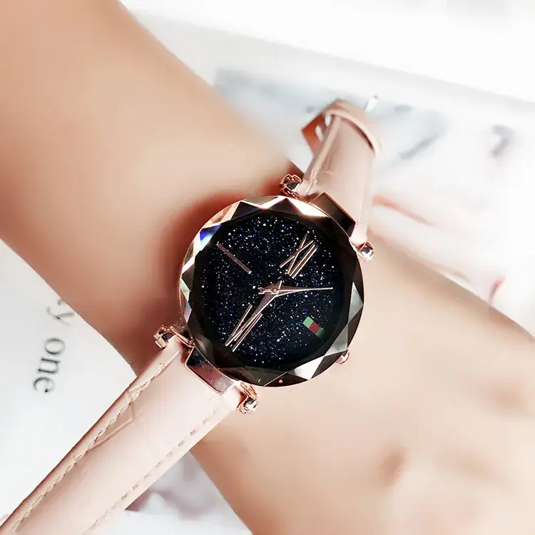 Women's Starry Sky Quartz Watch with Red Belt - Image 7