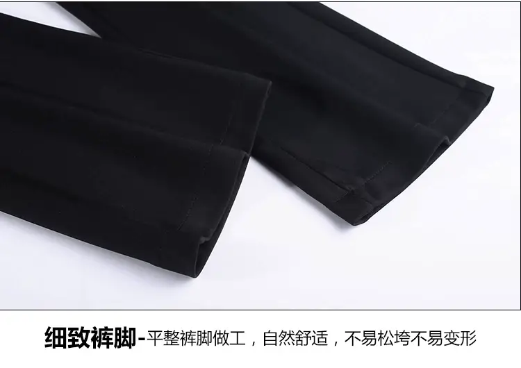Women Flared Trousers Black Slim High Waist Straight Leg — feature 19