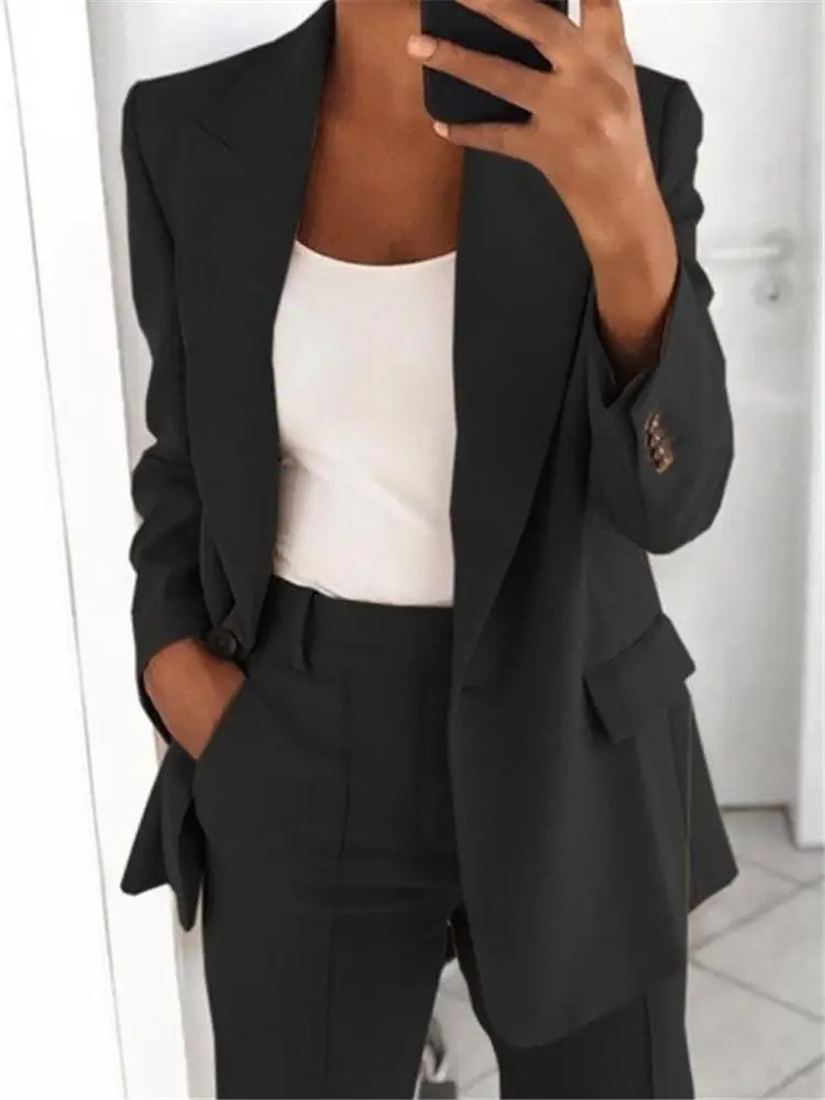 Pink Women's 2-Piece Suit Coat Set with Slim Fit - Image 4