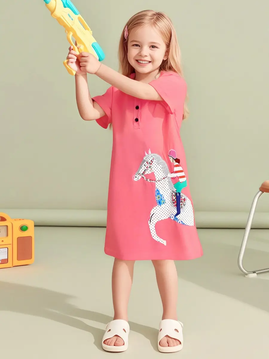 Little Maven Kids Dress European American Cartoon Girls Dress Summer New Girls Short Sleeve Dress - Image 5