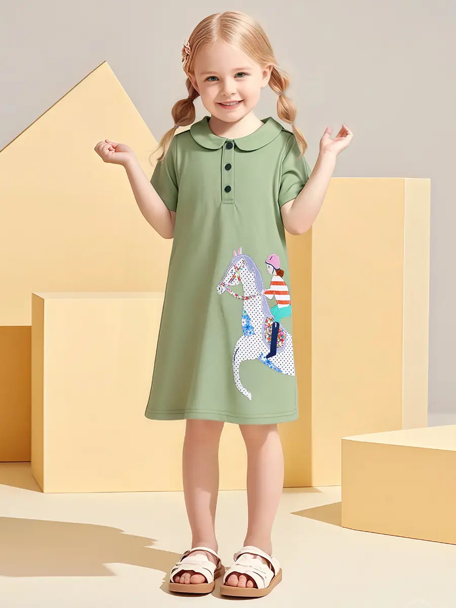 Little Maven Kids Dress European American Cartoon Girls Dress Summer New Girls Short Sleeve Dress - Image 6
