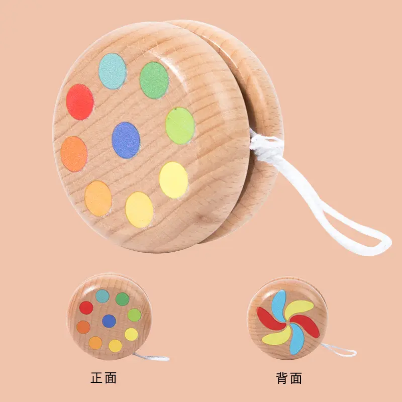 Children's wooden yo-yo cartoon educational toys wholesale traditional classic gift yoyo yo-yo stall supply