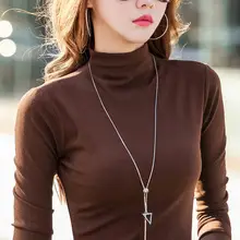 Women Slim Fit Blue Cotton T-Shirt Mid Sleeve Semi High Collar — feature 44