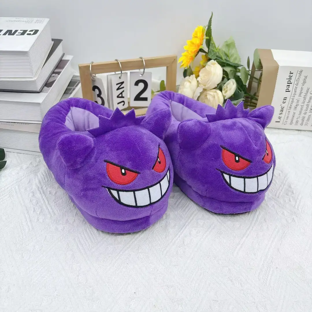 Autumn and Winter Anime Game Peripheral Pet Family Gengar Plush Slippers for Home Indoor Non-Slip Warm Cotton Slippers — feature 8