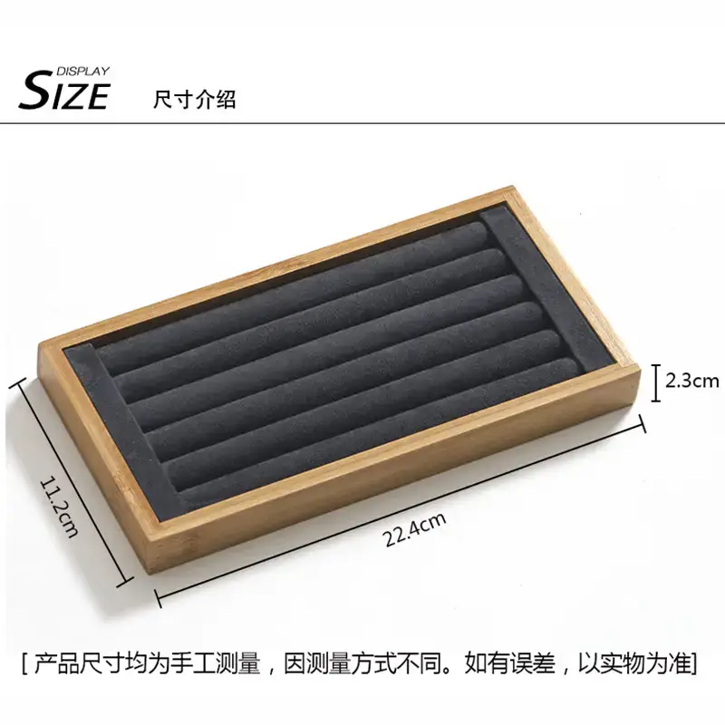 Natural Bamboo Jewelry Display Tray for Necklaces Rings Earrings - Image 2