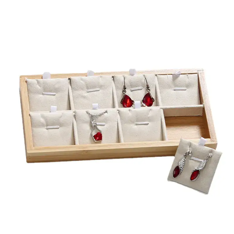 Natural Bamboo Jewelry Display Tray for Necklaces Rings Earrings - Image 5
