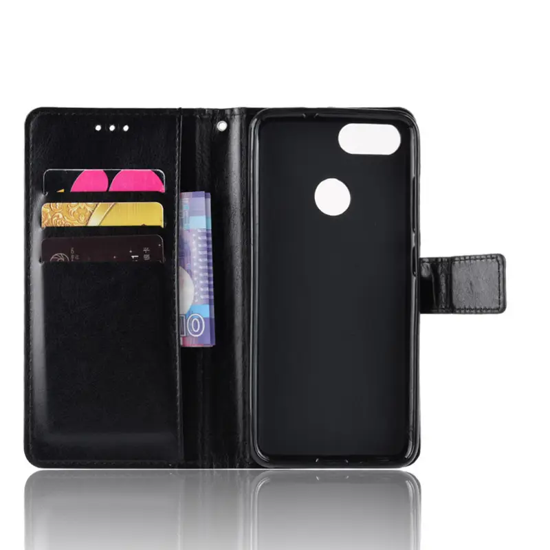 Asus Zenfone Max Plus M1 Leather Flip Phone Case Black