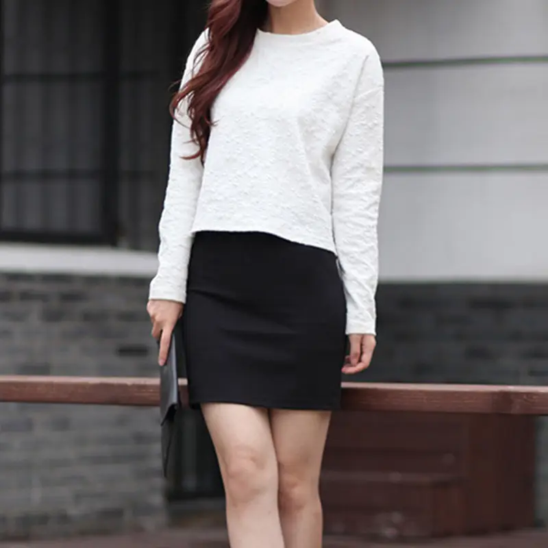 Blue Slimming Skirt High Waist Elastic One Step - Image 10
