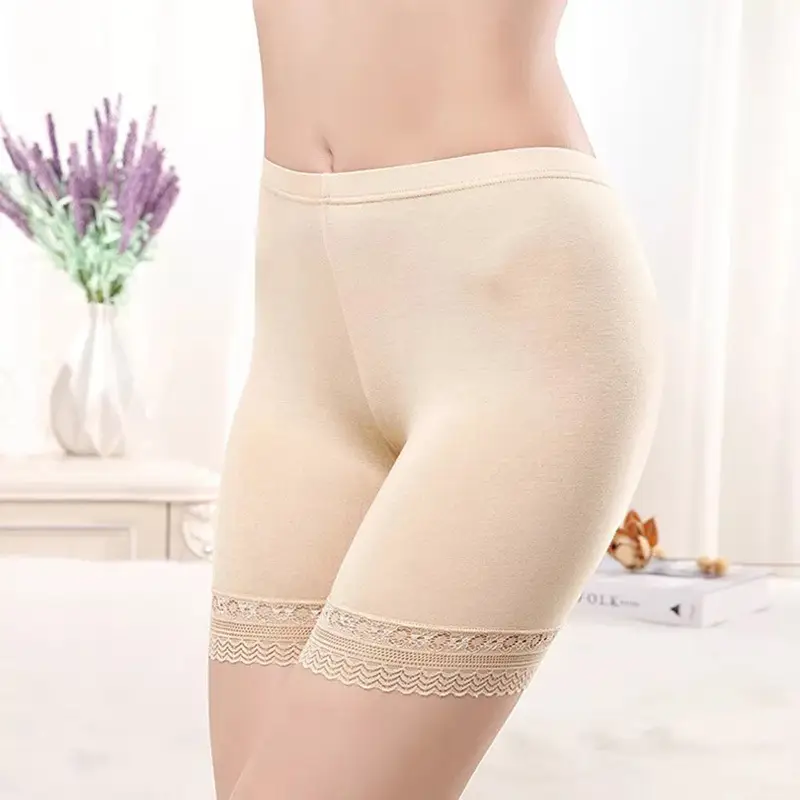 Ice Silk Safety Pants Summer Plus Fat Ladies Seamless High Waist Lace Underwear Anti-Light Three-Point Leggings Wholesale - Image 8