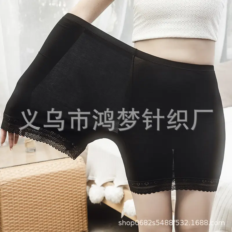 Ice Silk Safety Pants Summer Plus Fat Ladies Seamless High Waist Lace Underwear Anti-Light Three-Point Leggings Wholesale - Image 10