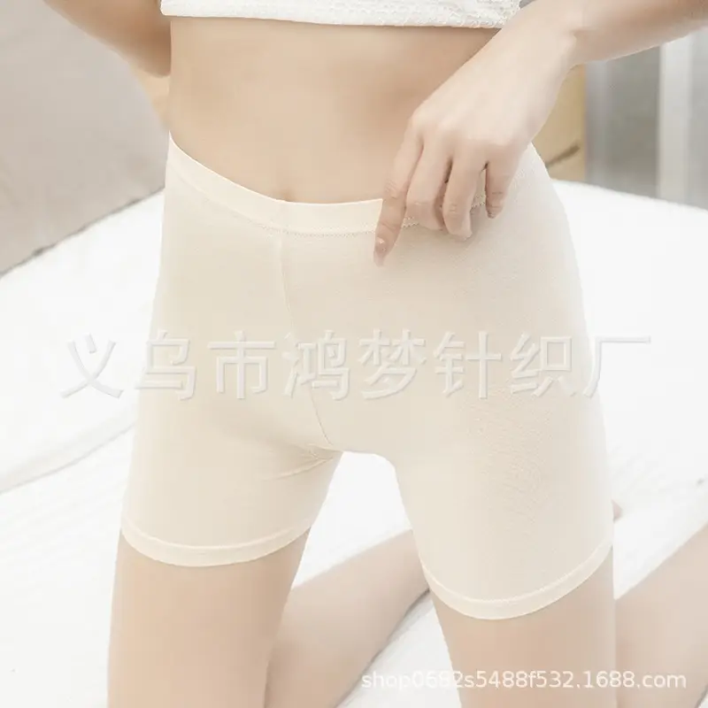 Ice Silk Safety Pants Summer Plus Fat Ladies Seamless High Waist Lace Underwear Anti-Light Three-Point Leggings Wholesale - Image 3