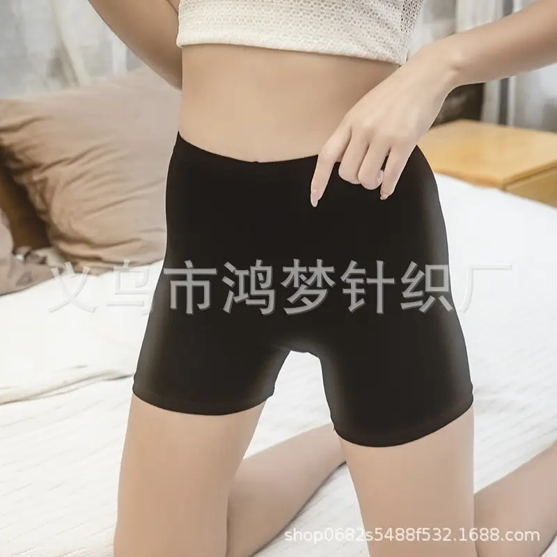 Ice Silk Safety Pants Summer Plus Fat Ladies Seamless High Waist Lace Underwear Anti-Light Three-Point Leggings Wholesale - Image 4