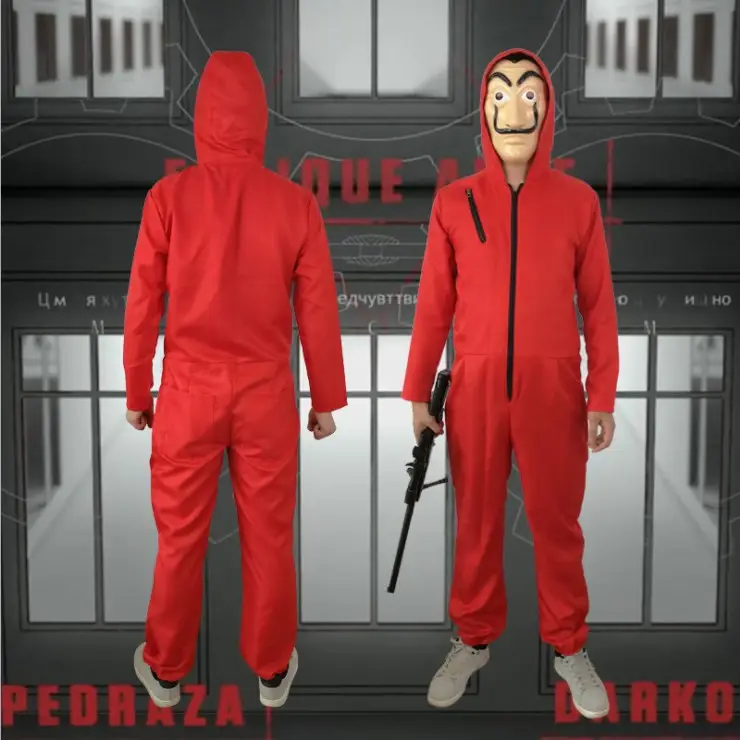 Red Hooded Mask Cosplay Suit for Fans