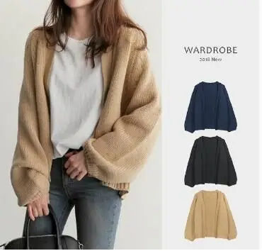 Spring Women Knitted Cardigan 2025 Lazy Loose Short - Image 2