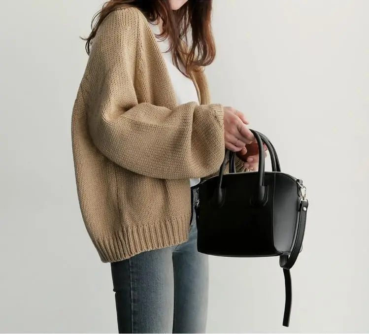 Spring Women Knitted Cardigan 2025 Lazy Loose Short - Image 4