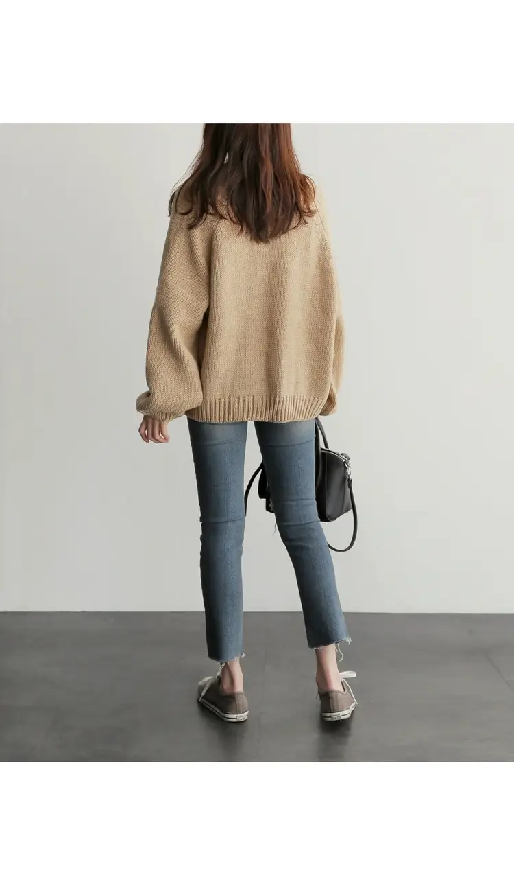 Spring Women Knitted Cardigan 2025 Lazy Loose Short — feature 9