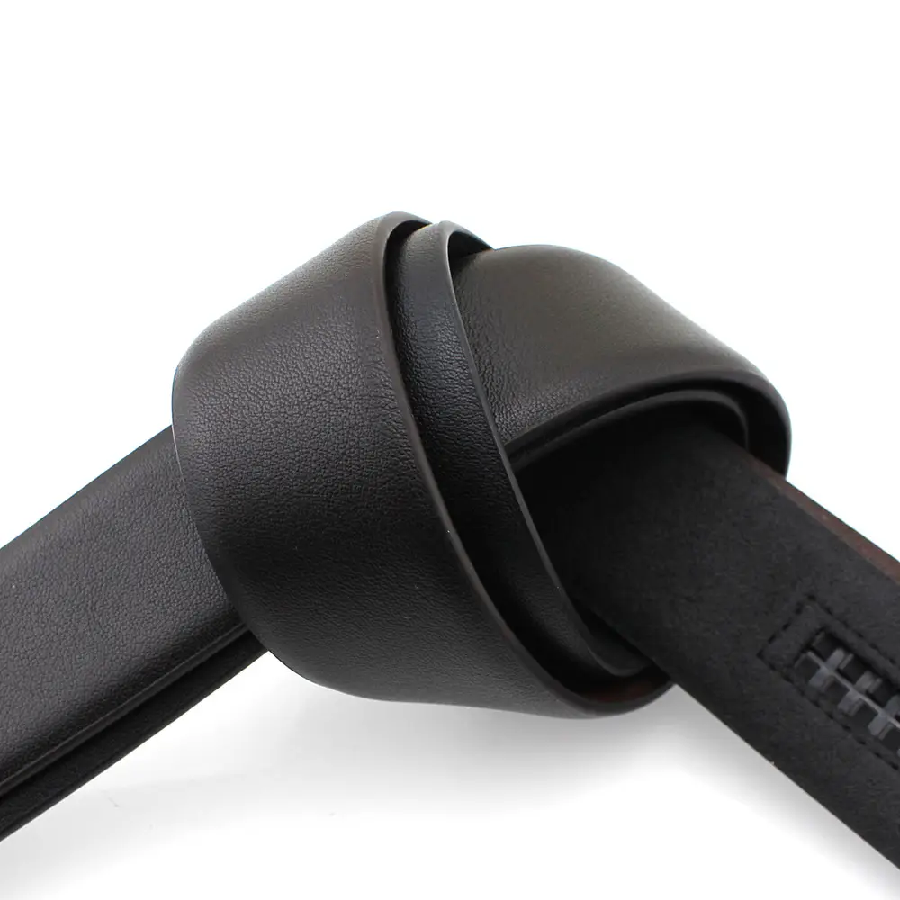 Men's Black Leather Belt 3.4cm Automatic Buckle - Image 5