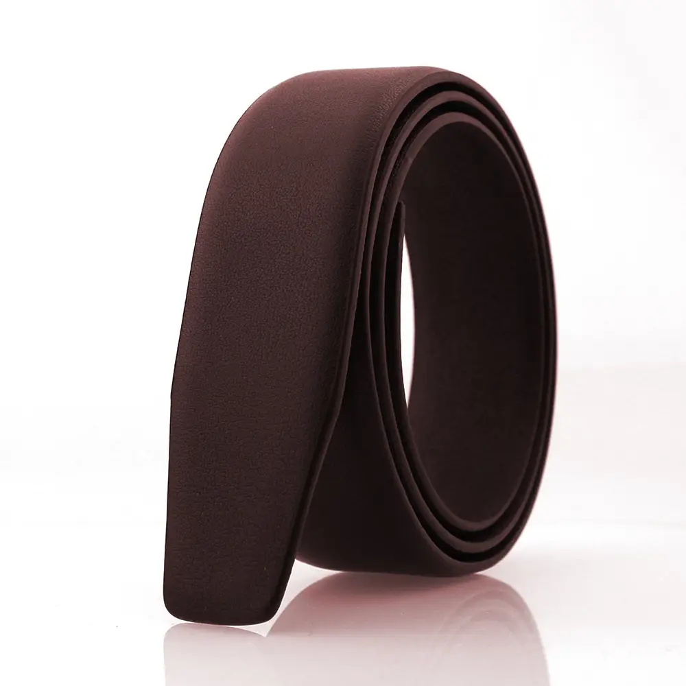 Men's Black Leather Belt 3.4cm Automatic Buckle