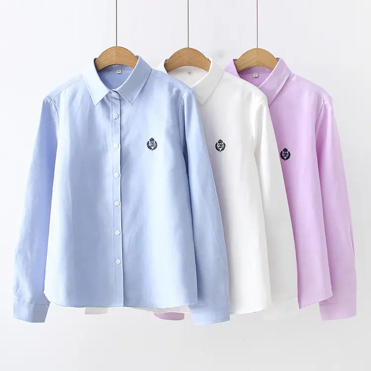 2024 Spring Oxford Shirt Solid Color Workwear - Image 7