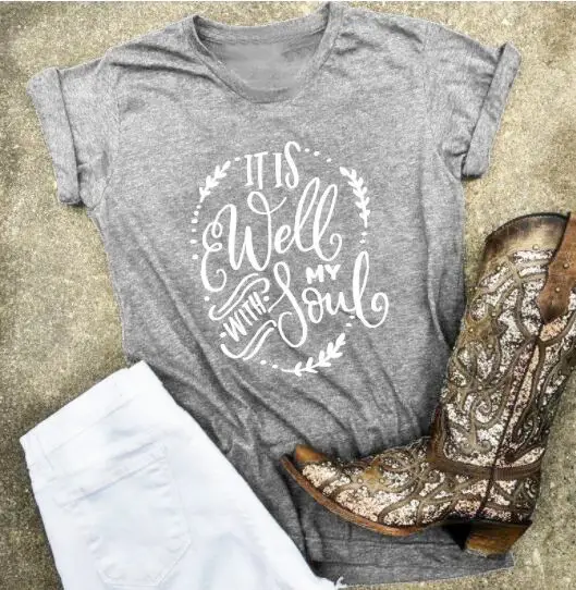 It's Well With My Soul Lettered T-Shirt Red