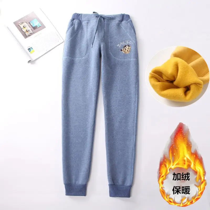 Women Fleece Lined Sweatpants Grey Thick Winter - Image 10