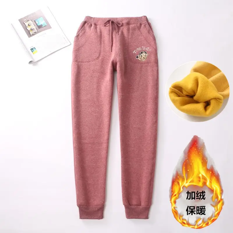 Women Fleece Lined Sweatpants Grey Thick Winter - Image 4