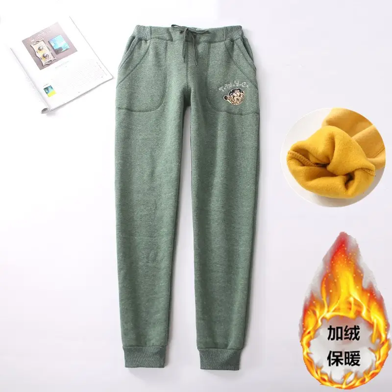 Women Fleece Lined Sweatpants Grey Thick Winter - Image 6