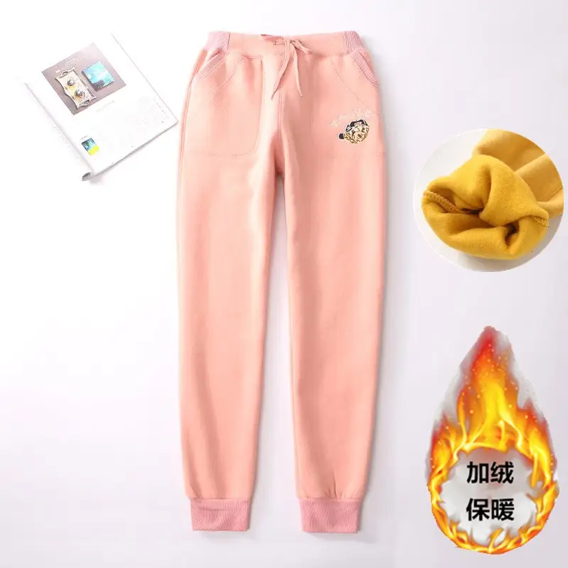 Women Fleece Lined Sweatpants Grey Thick Winter - Image 9