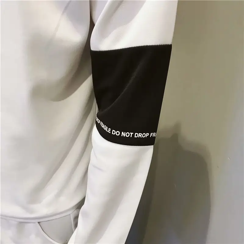 Men Casual Two-Piece Suit White Black Track Pants — feature 31