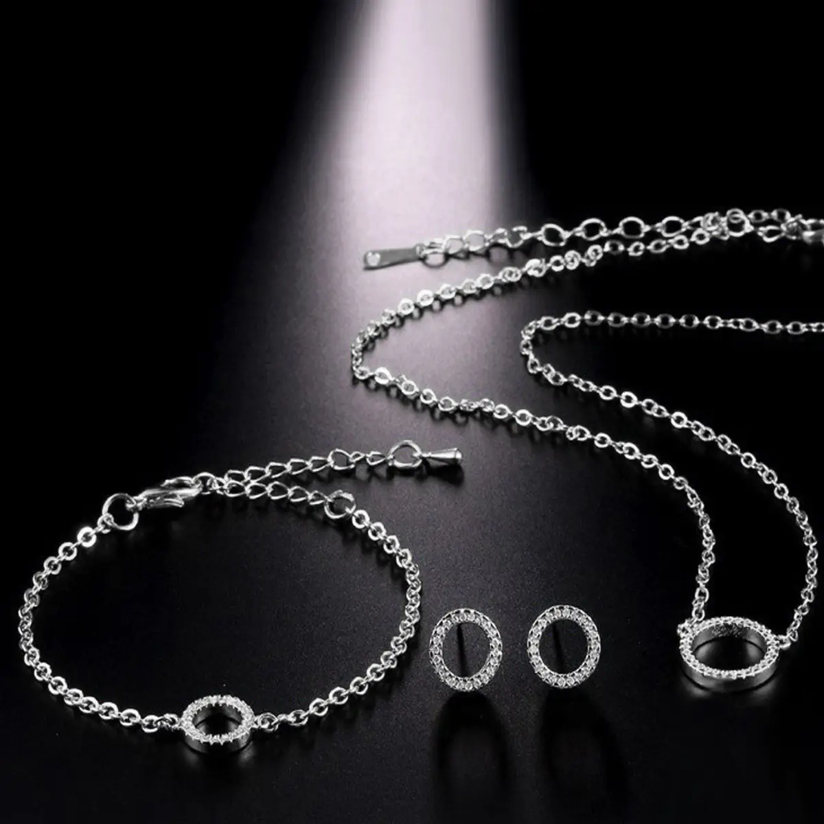 Crystal Ring Necklace Earrings Set for Women - Image 10