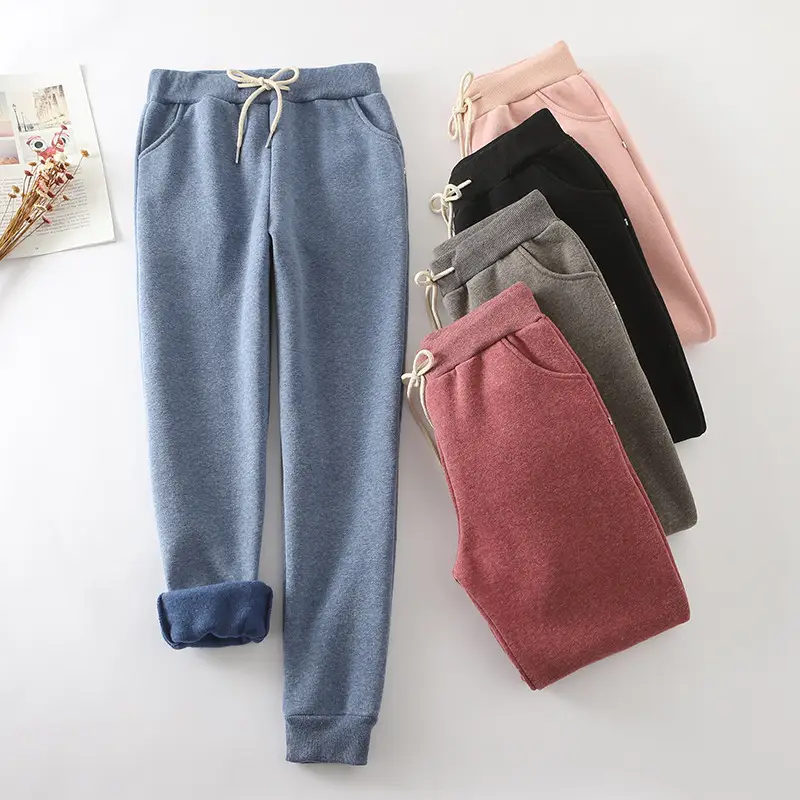 Women Fleece Lined Pants Autumn Winter Pearl Color - Image 11
